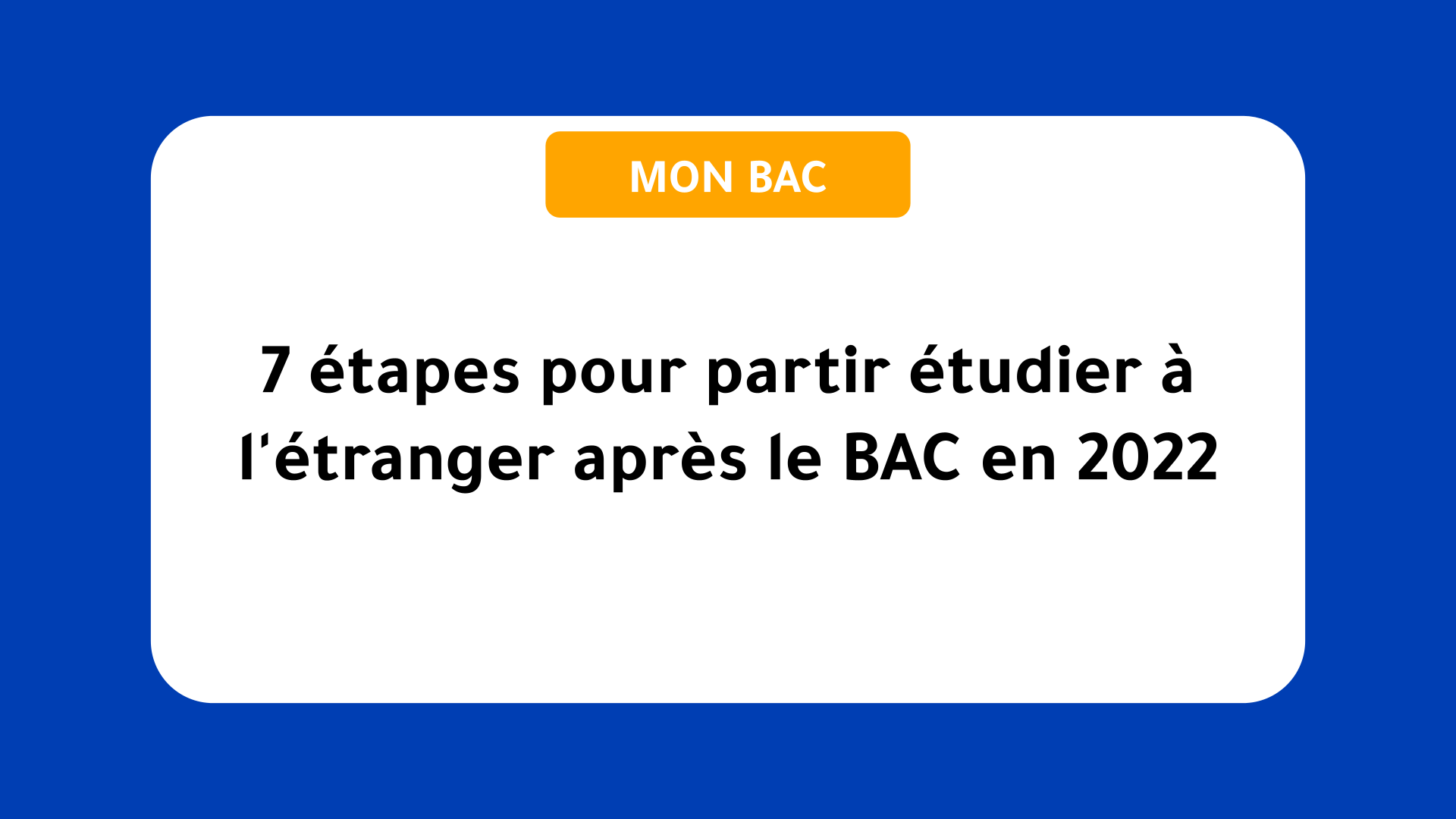 partir étudier à l'étranger après le BAC