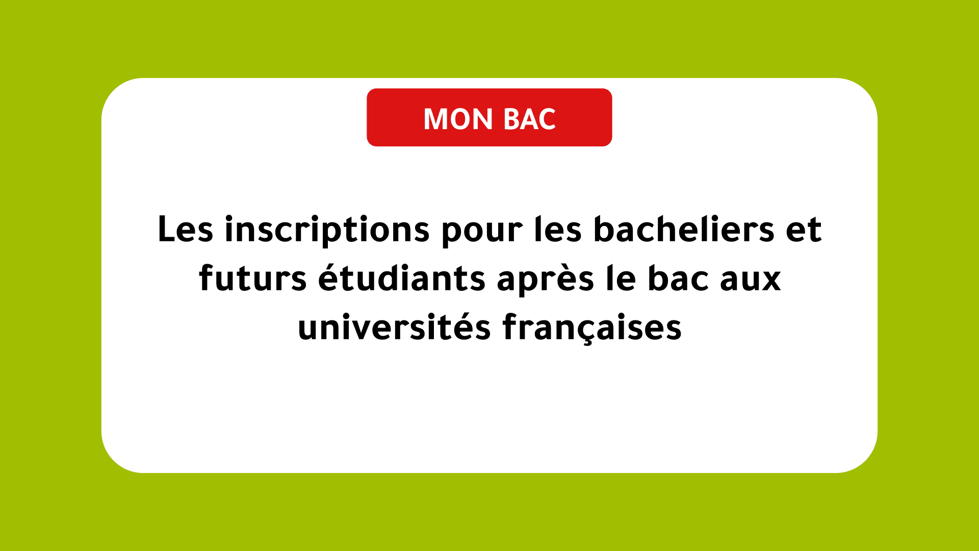 inscriptions BAC universités françaises